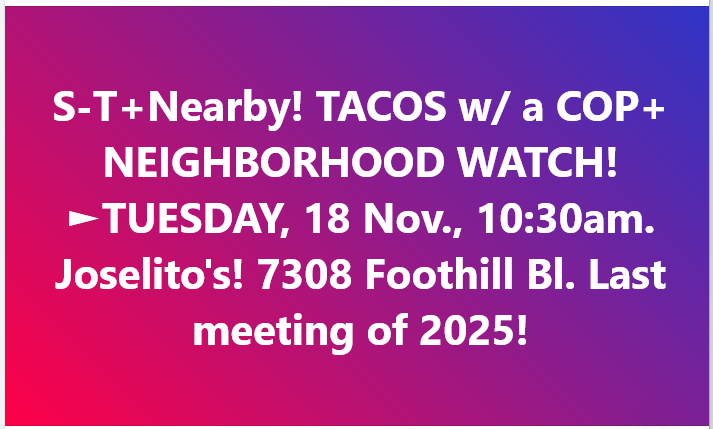 S-T Neighborhood Watch Meeting & Meeting Notes